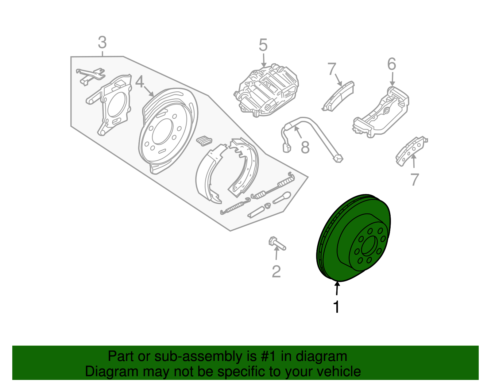 Rear Disc Brake Rotor - GM (15712801)