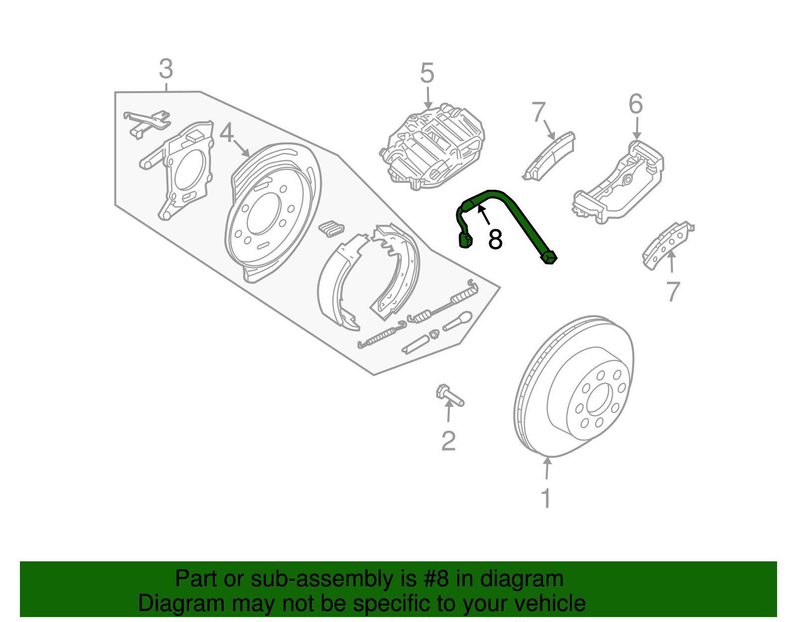 Hose Assembly-Rear Brake - GM (15288886)