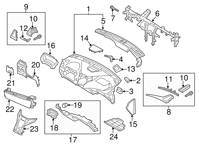 Genuine Hyundai 84830-2L050-XP Cluster Fascia Panel Assembly Genuine Hyundai 84830-2L050-XP Cluster Fascia Panel Assembly