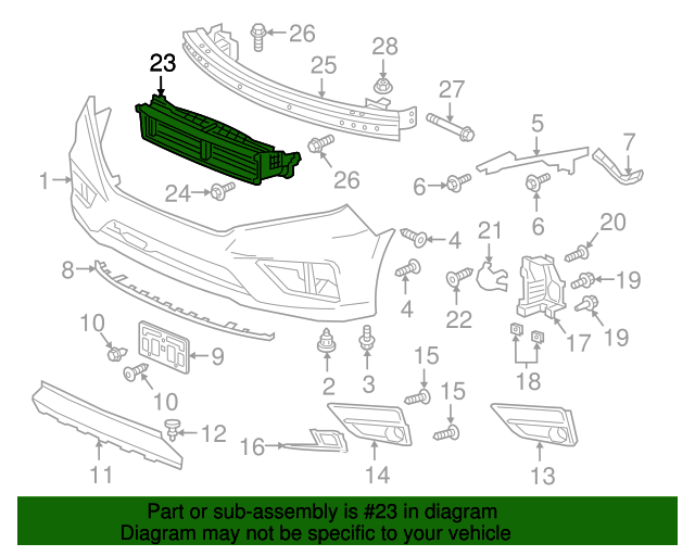 71350THRA01 Grille Assembly, Air Shutter (Lower) 20182020 Honda