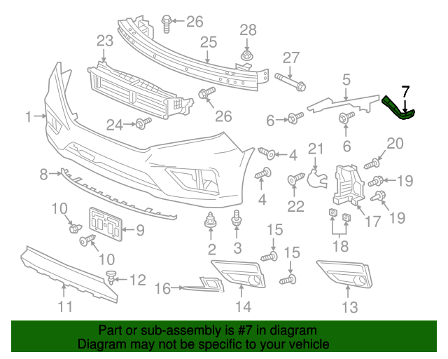 Honda Genuine Parts Front Bumper Spacer - Part #71193-SZW-003 For Step Wagon & Step Wagon Spada (RK1-RK7)