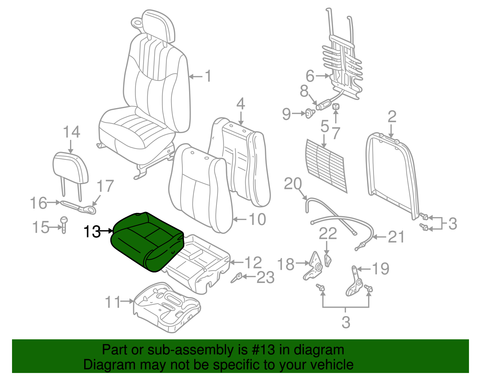 Cover Assembly, D/Seat Cushion *Neutral - GM (88895905)