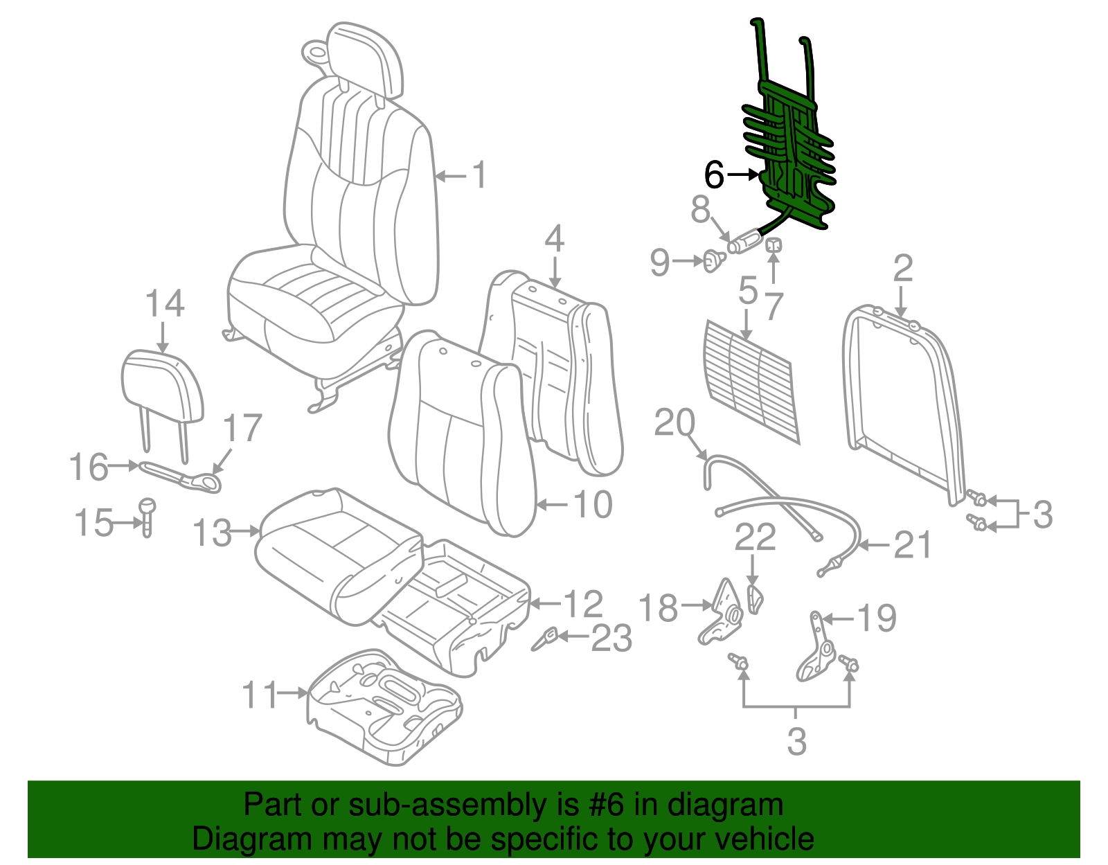 Support, D/Seat Lumbar *Metal - GM (88951340)