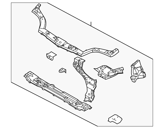 20042008 Chevrolet Front End Tie Bar Assembly with Upper and Lower Tie Bars, Supports, and