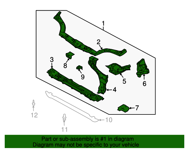 20042008 Chevrolet Front End Tie Bar Assembly with Upper and Lower Tie Bars, Supports, and