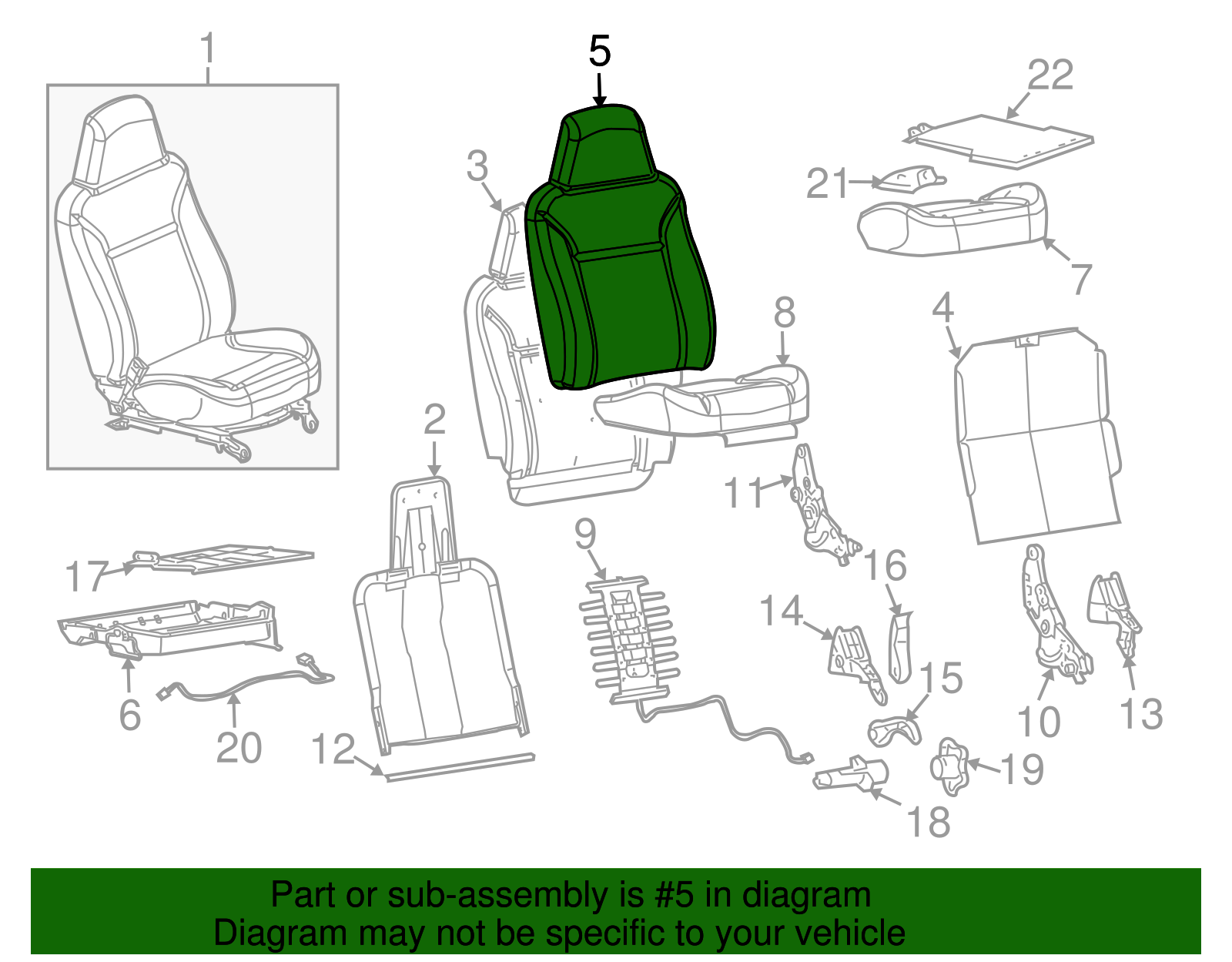 Seat Back Cover - GM (89043248)