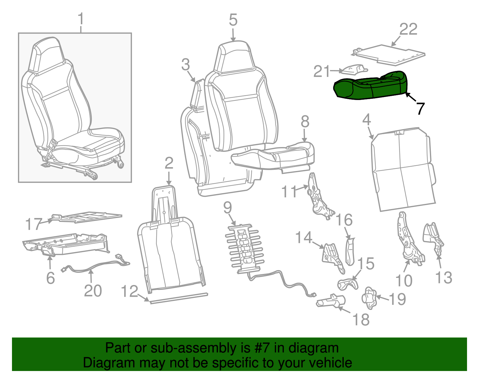 Passenger Seat Cushion Pad - GM (89041586)