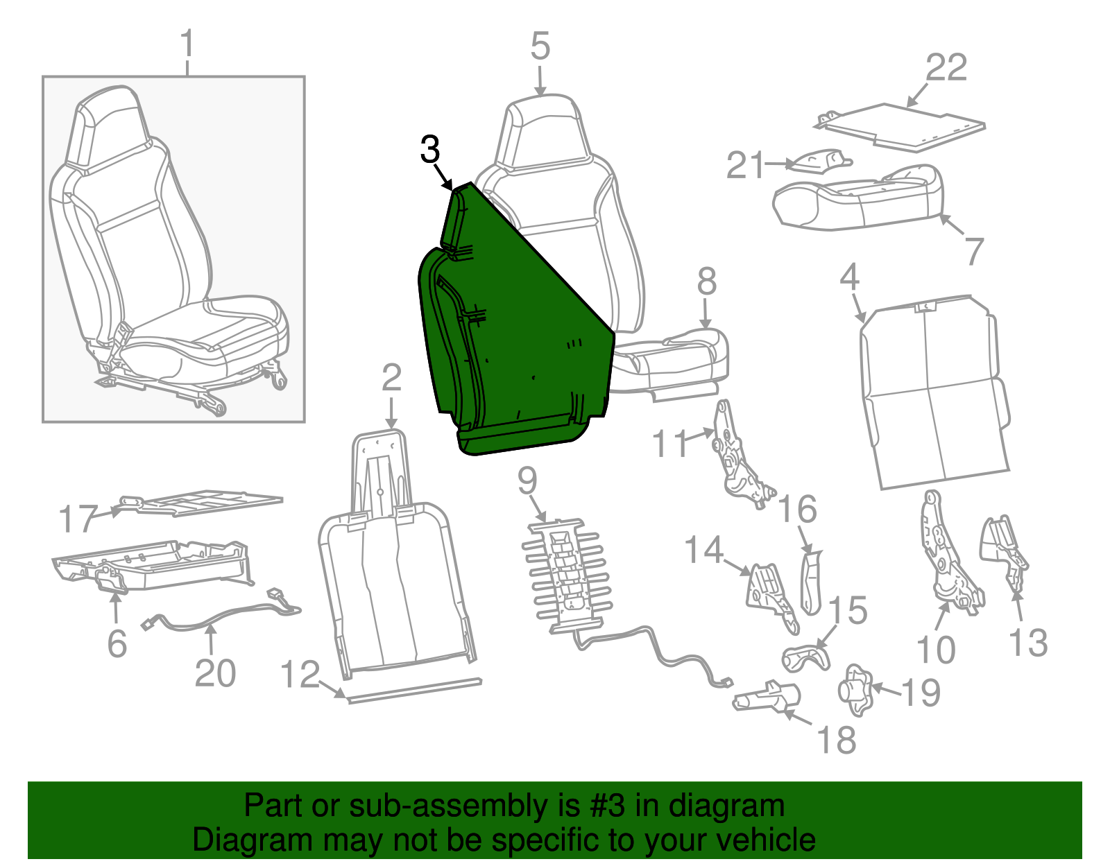 Seat Back Pad - GM (89041570)