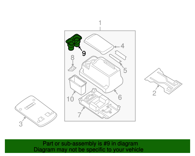 20082015 Nissan Armada Cup Holder 96975ZQ01A