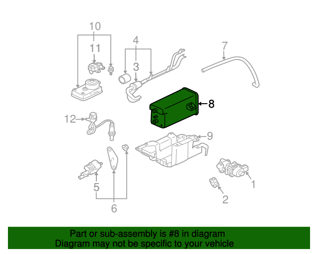 Genuine OEM Vapor Canister Part MR993557 Fits 20042012 Mitsubishi