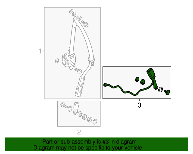20132017 Honda Accord Buckle Set, R Front Seat Belt *NH167L* (Graphite Black) 04813T3LA00ZB