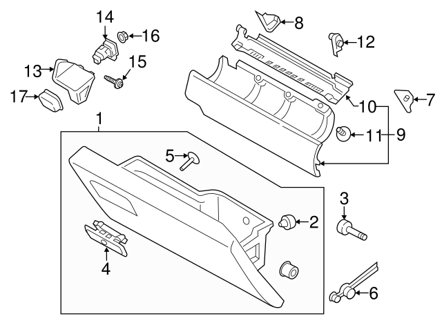 2017-2022 Ford Glove Box Latch HC3Z-2506072-AA QuirkParts