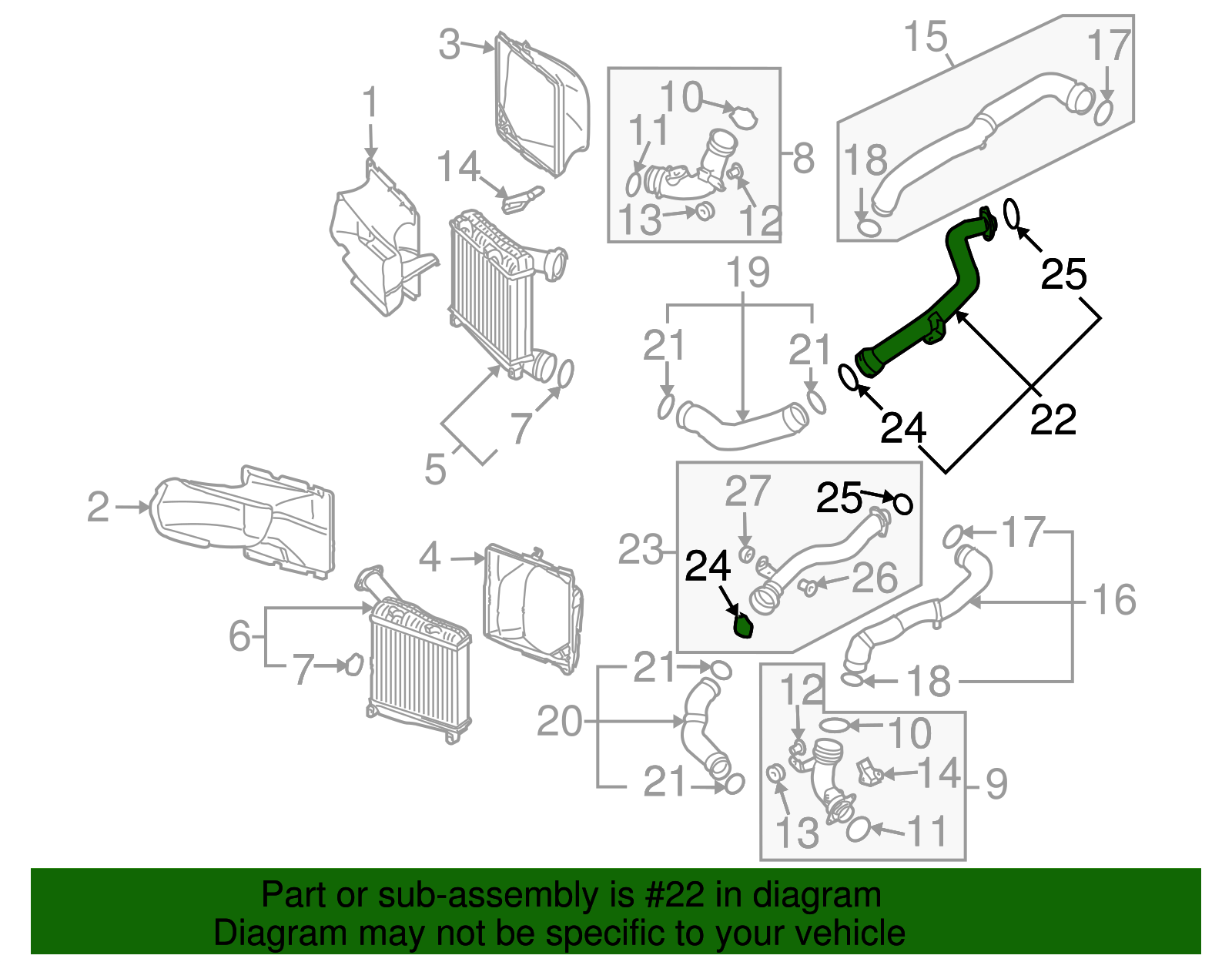 Upper Hose - Volkswagen (7L6-145-942-C)