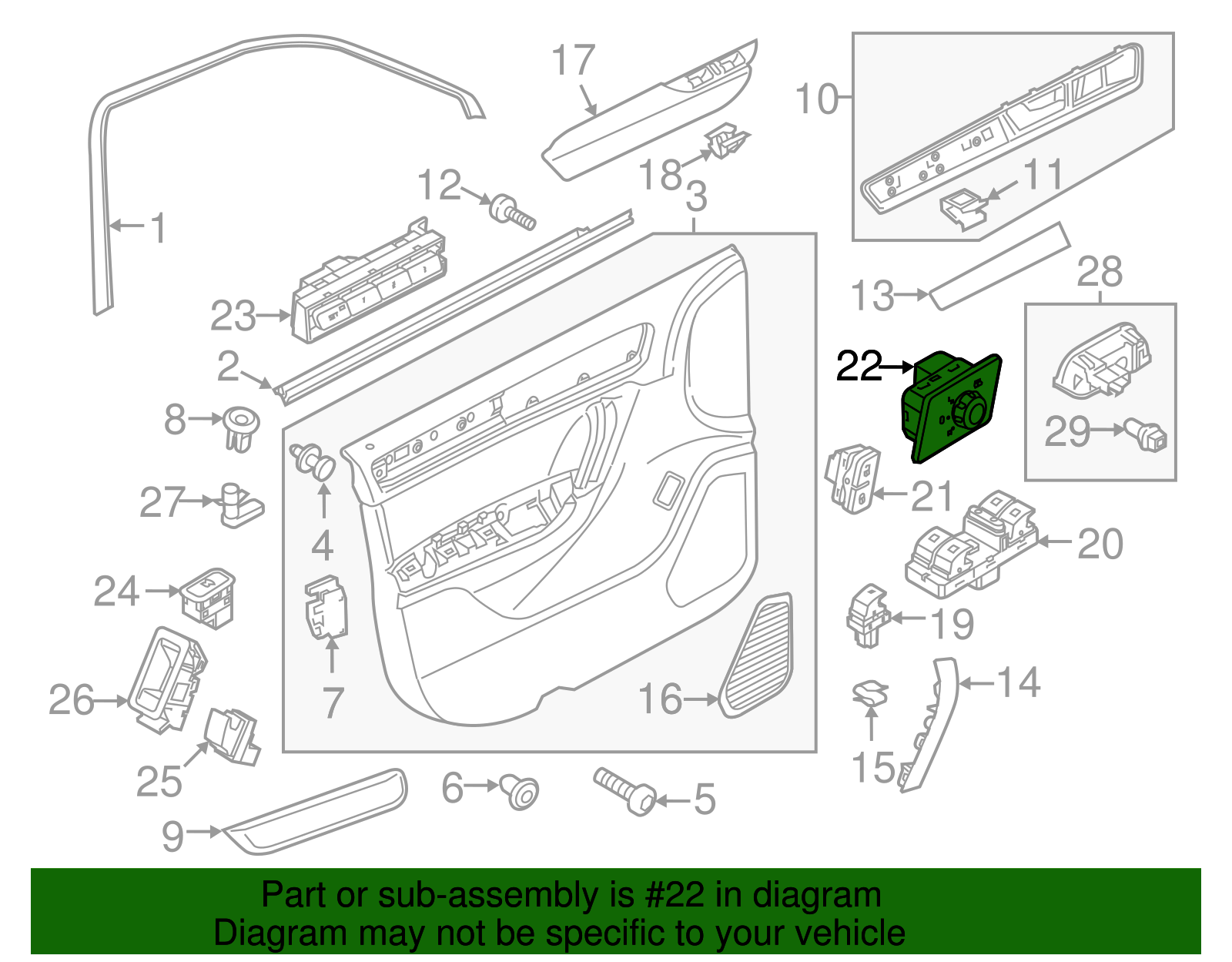 Mirror Switch - Volkswagen (7P1-959-565-C-ICX)