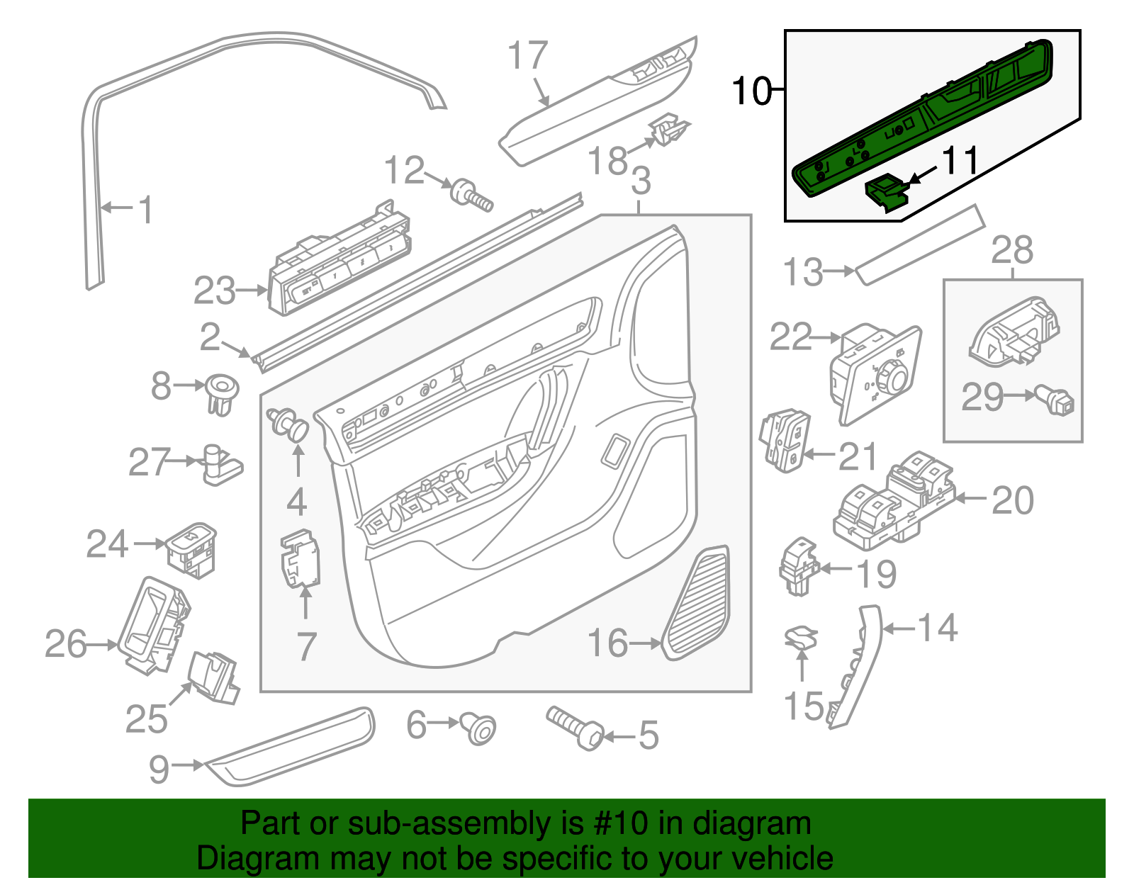 Handle, Inside - Volkswagen (7P6-867-101-ED-OUM)
