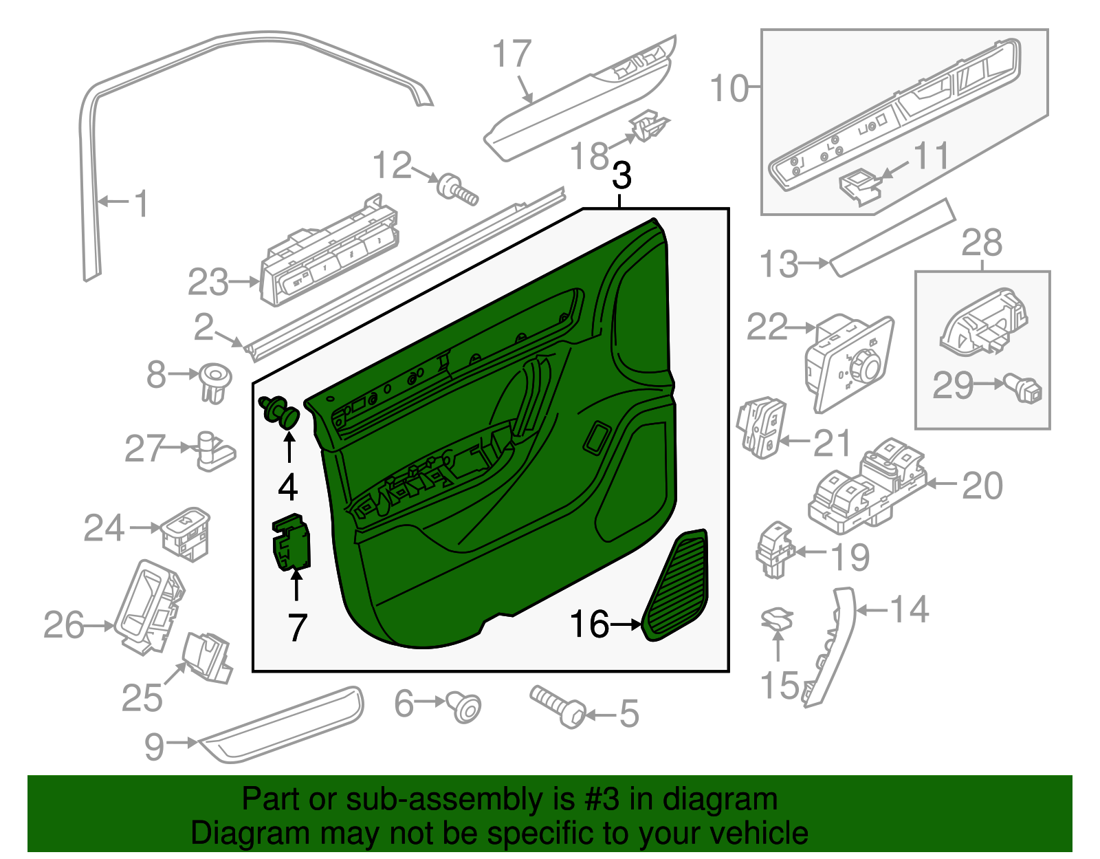 Door Trim Panel - Volkswagen (7P1-867-013-AP-Y0Z)