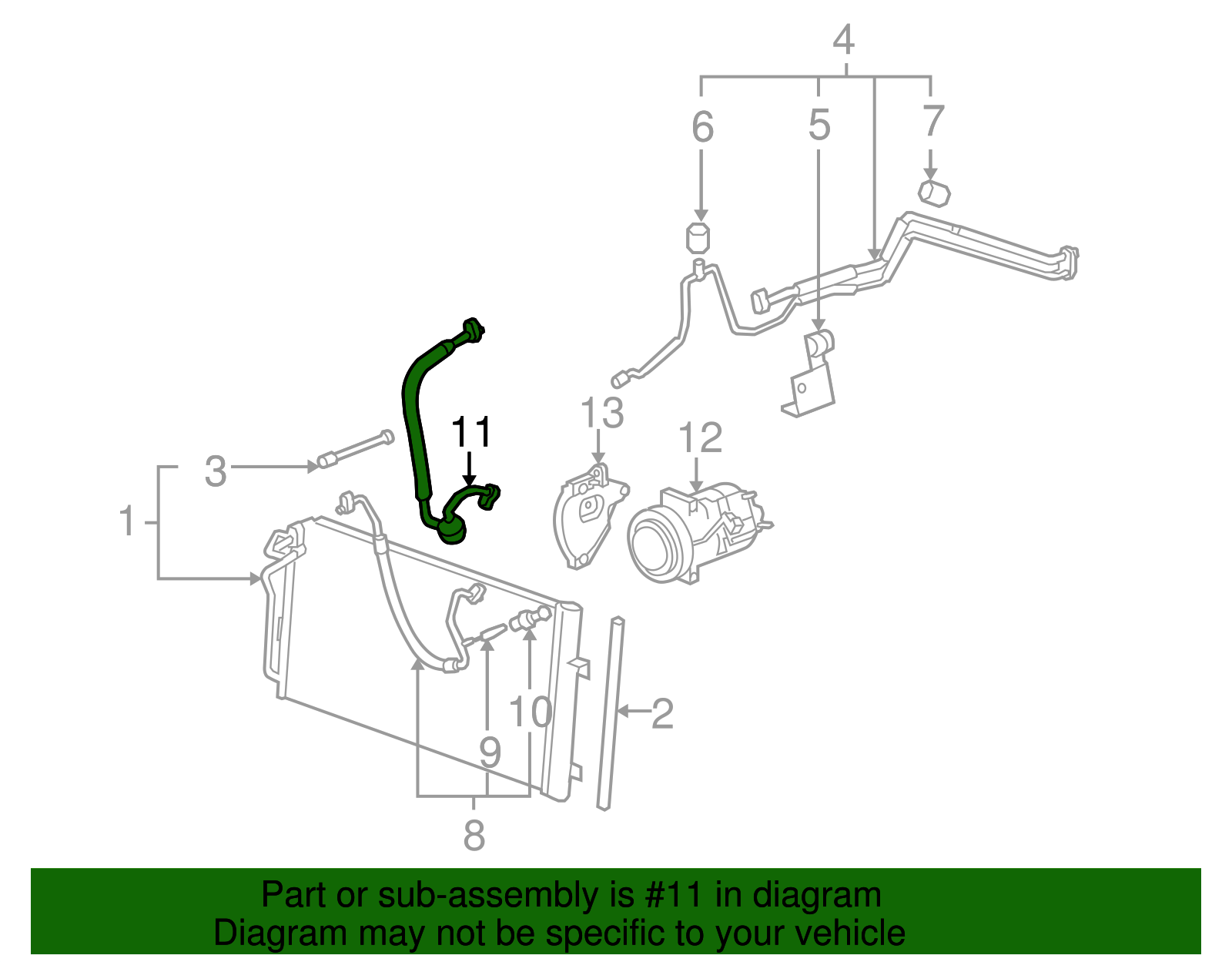 Air Conditioning Refrigerant Suction Hose - Buick (25762691)