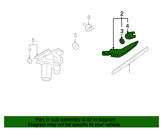 20082017 Buick Enclave Rear Window Wiper Arm 15280813 GM