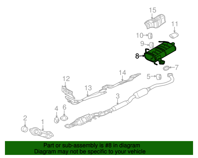 2011-2013 Mitsubishi Outlander Muffler 1571B077 | Mitsubishi Parts 