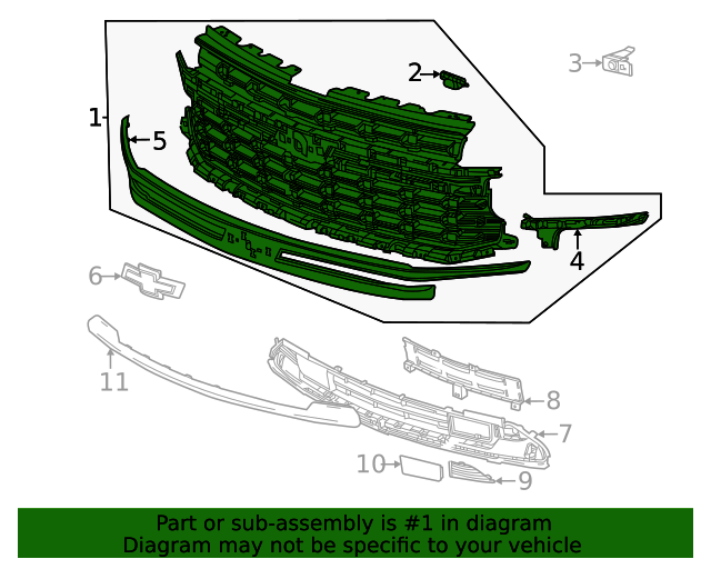 20212024 Chevrolet Grille Assembly 85633891 GM