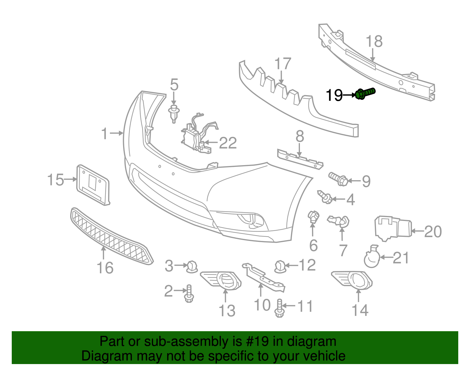 Impact Bar Bolt - Toyota (90105-A0154)