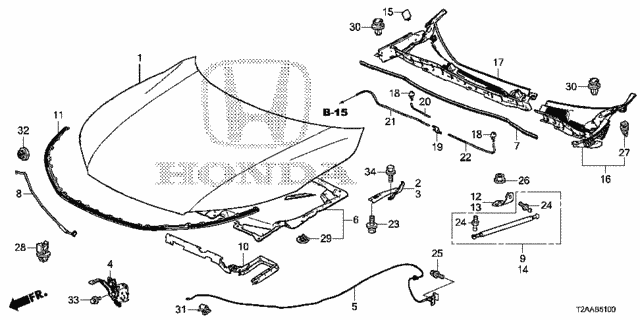 Engine Hood For 17 Honda Accord Acura Parts Pr