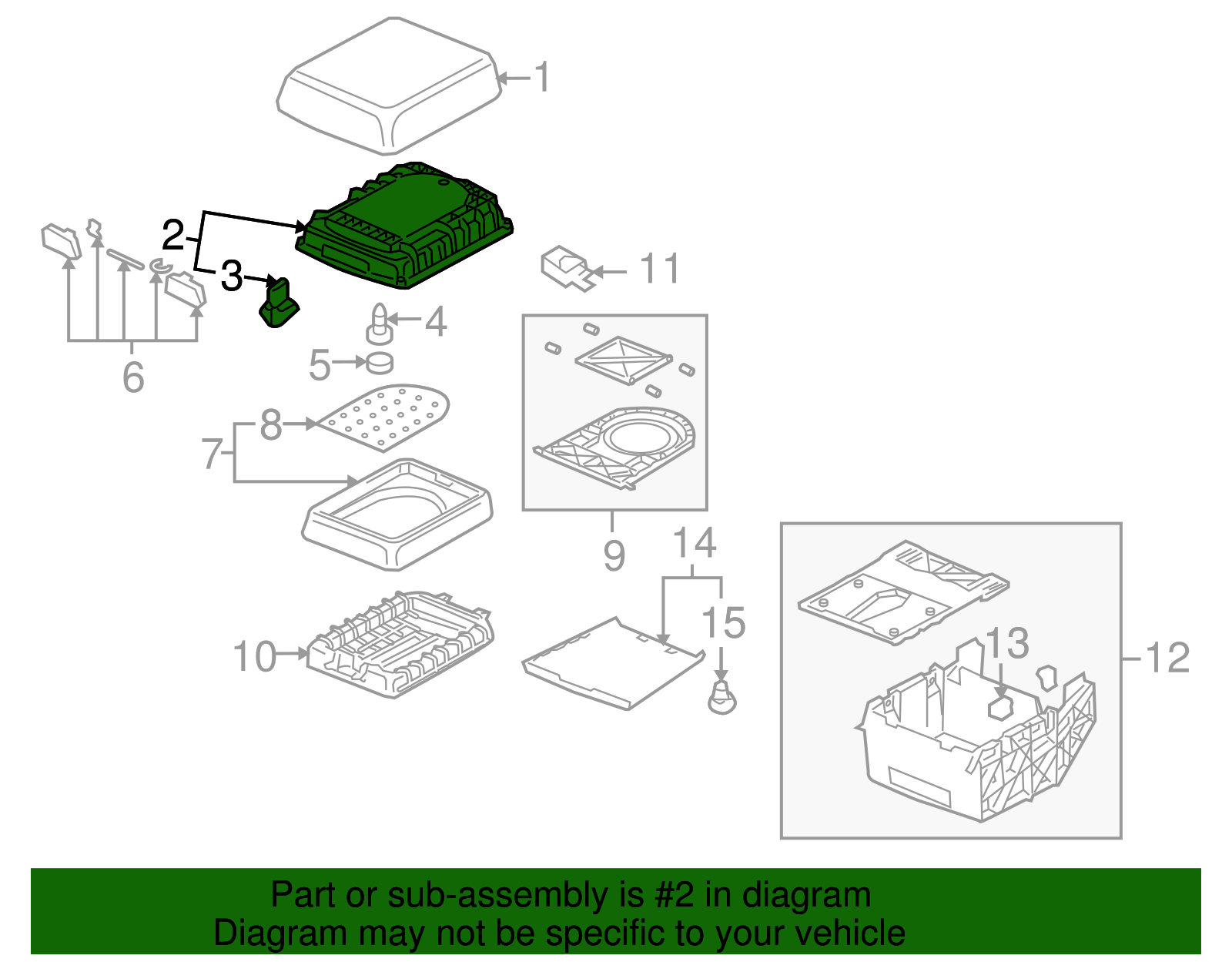 Console Armrest Bracket - Volkswagen (7L6-863-283)