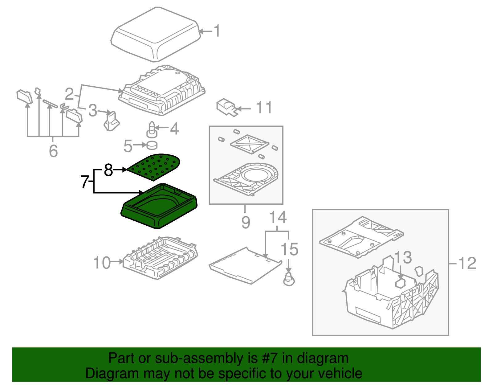 Tray - Volkswagen (7L6-863-077-D-3X1)