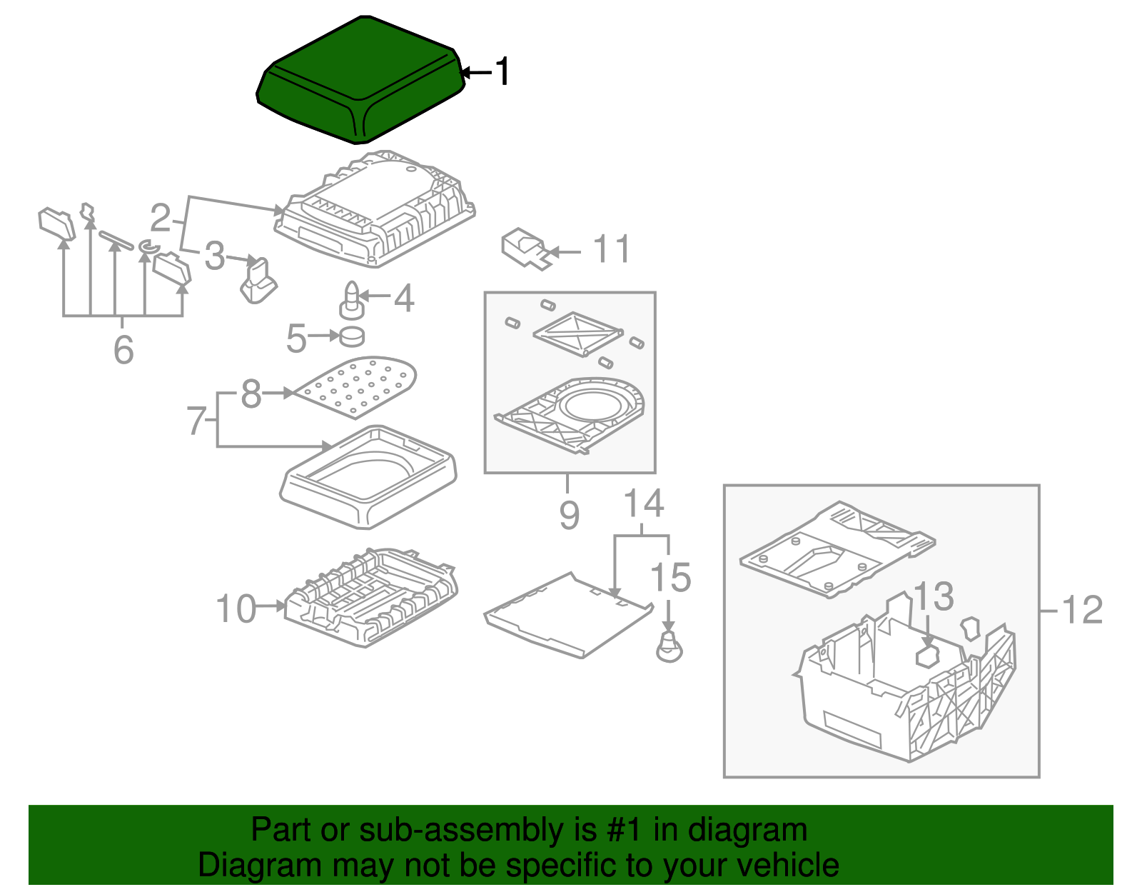 Console Armrest - Volkswagen (7L6-863-276-F-3G2)