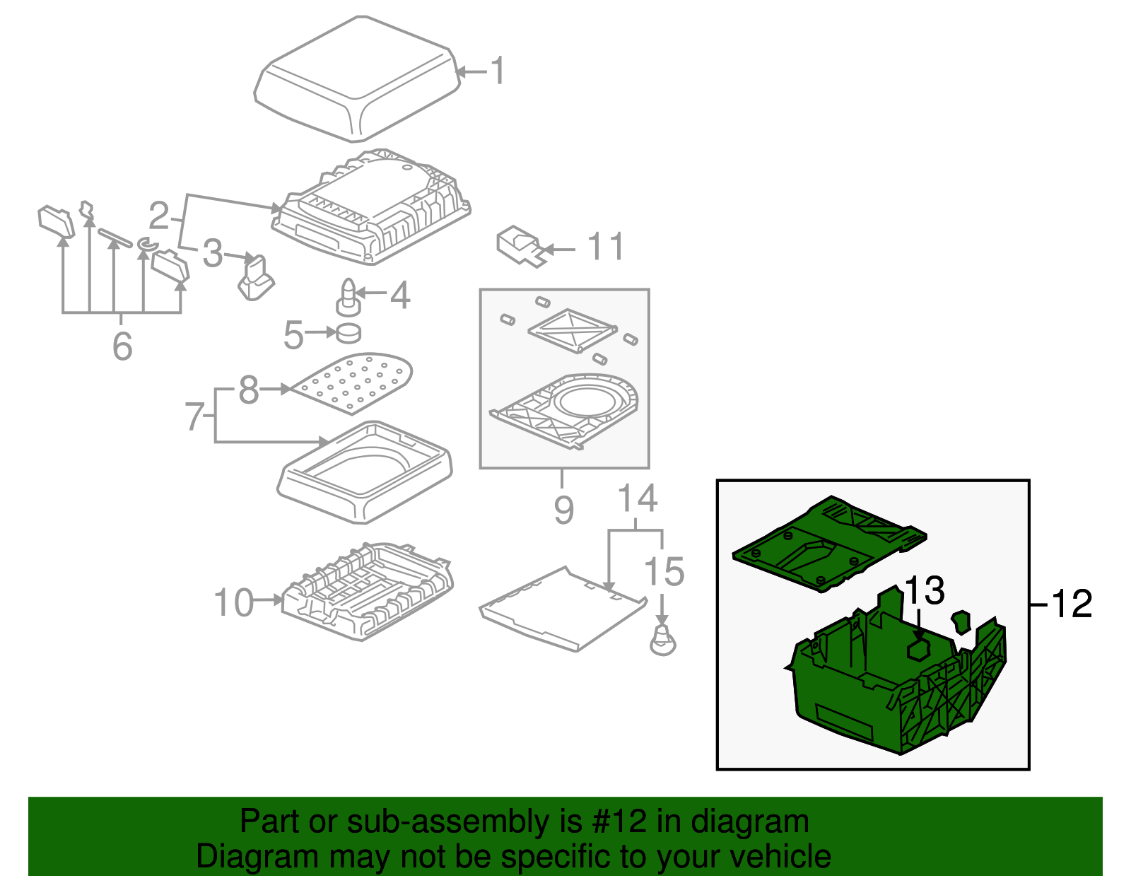 Armrest Base - Volkswagen (7L6-863-762-J)
