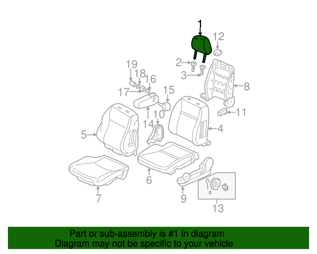 Honda Genuine 81144-S0A-J01ZG Headrest Lock Guide