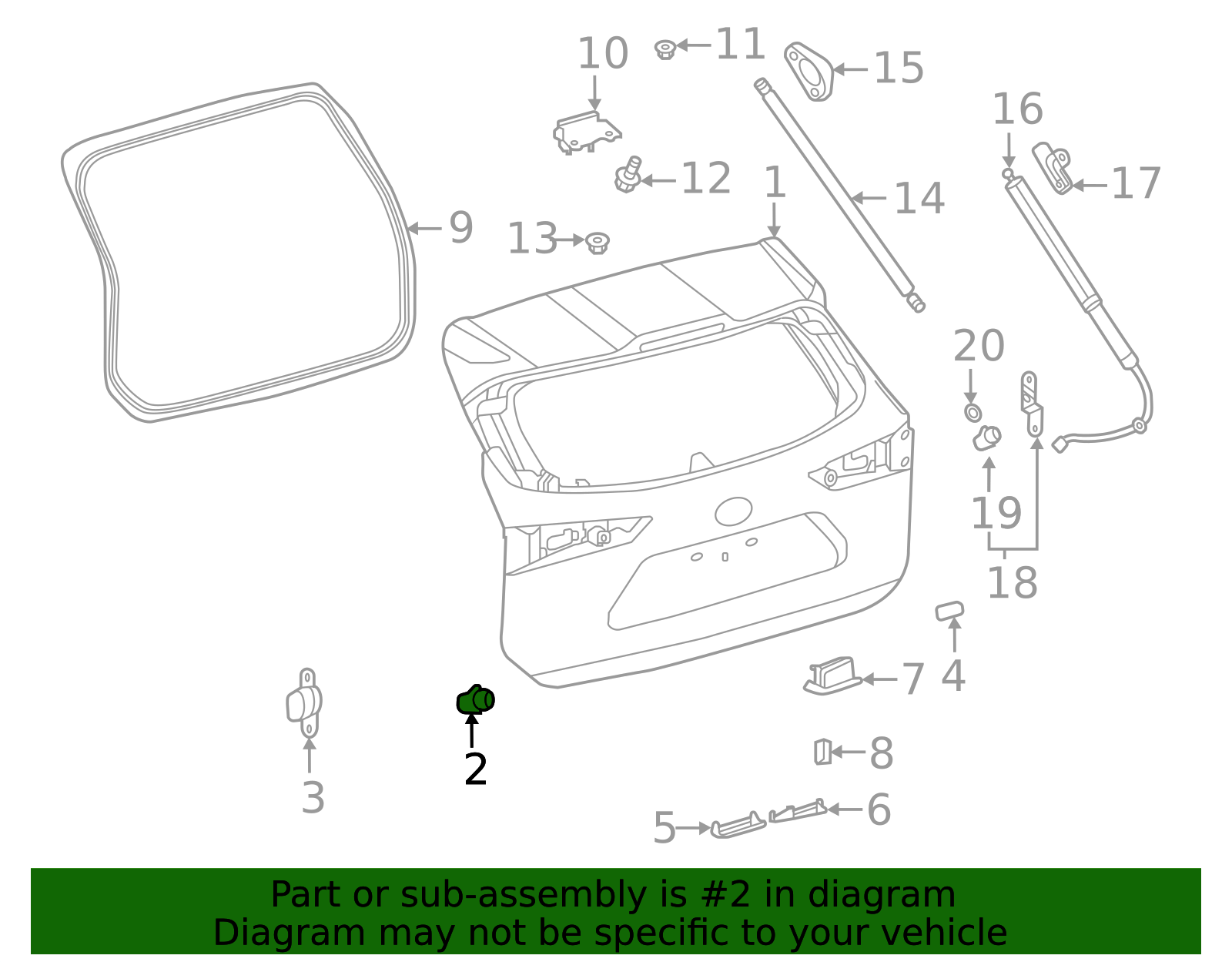 Genuine Ford Lift Gate Bumper -374217-S For 2007-2017 Expedition & Navigator
