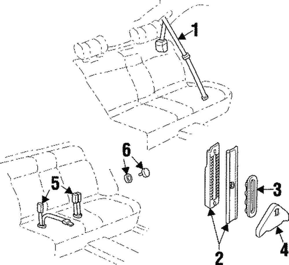 Rear Seat Belt Guide Trim Cover - GM (93297619)