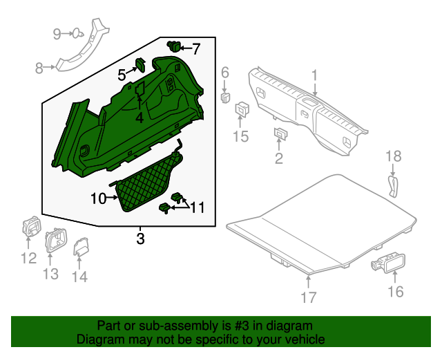 32245493 Trunk Side Trim 2017 Volvo S90 Volvo OEM Parts Direct