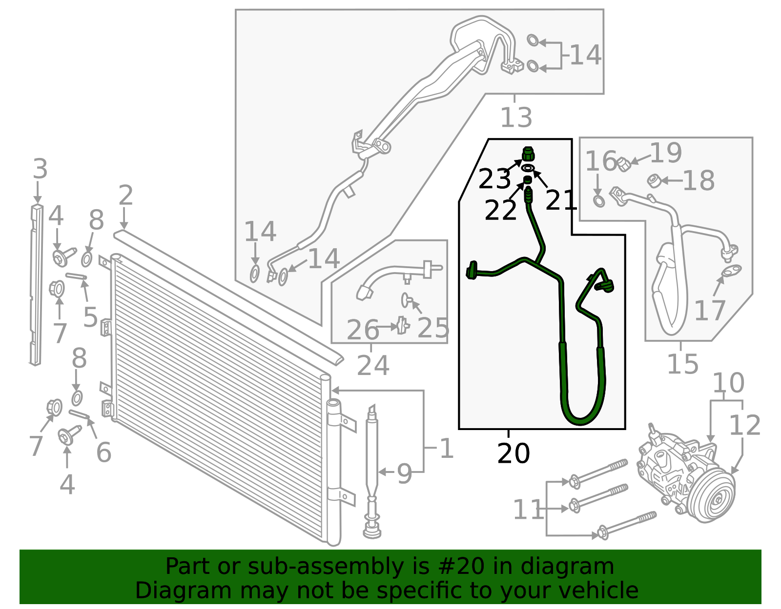 Motorcraft™ A/C Refrigerant Discharge Hose - Ford (YF-37688)
