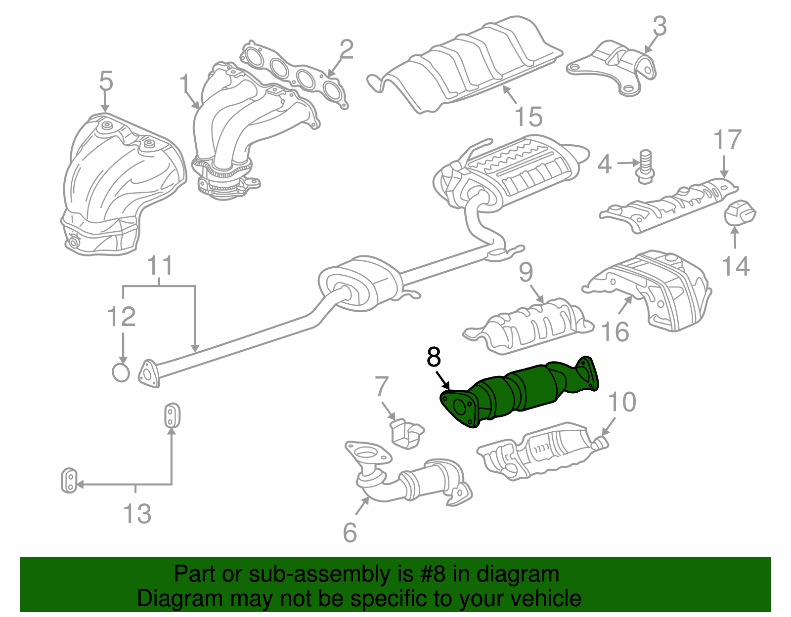 2006-2007 Honda Accord Catalytic Converter 18160-RAD-L11 | OEM Parts Online