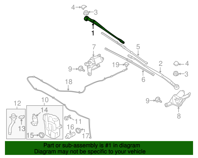 20132019 Ford Escape Wiper Arm CJ5Z17526C Blue Springs Ford Parts