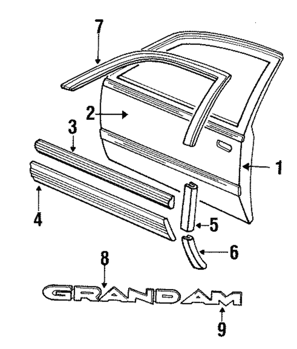 Plt Assembly-Na Otr Panel  "Grand"              *Brite & Black - GM (20437790)