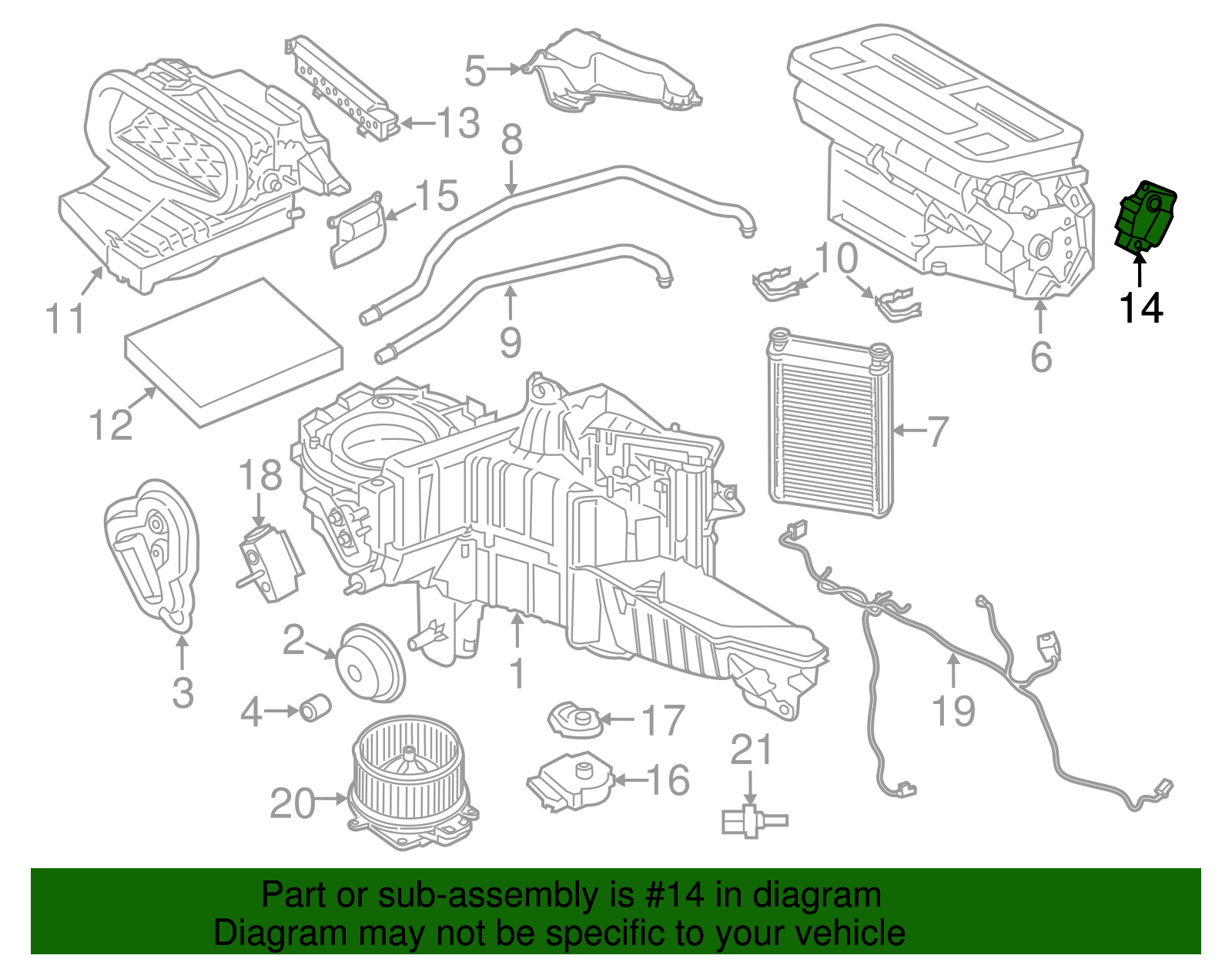 Motorcraft™ HVAC Defrost Mode Door Actuator - Ford (YH-1951)