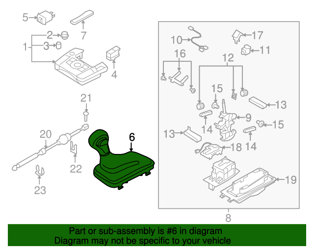 20122015 Audi Q7 Shift Knob 4L1713139ANVLR Genuine Audi Part