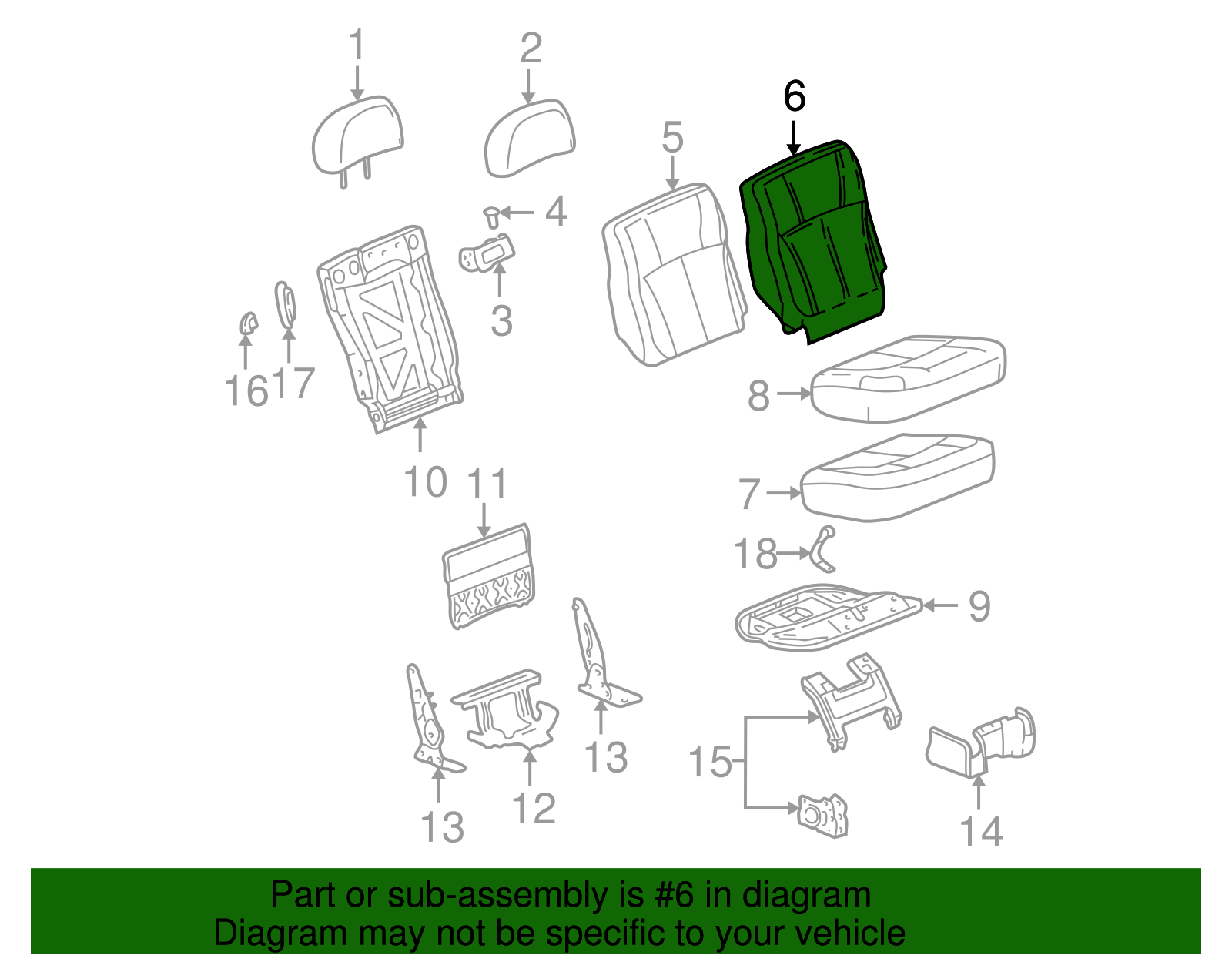 Seat Back Cover - GM (89042498)