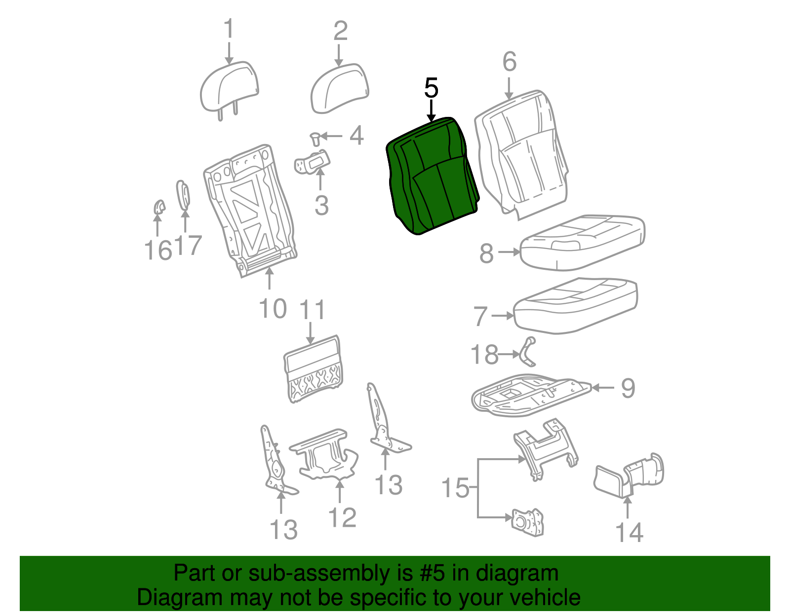 Seat Back Pad - GM (88981230)