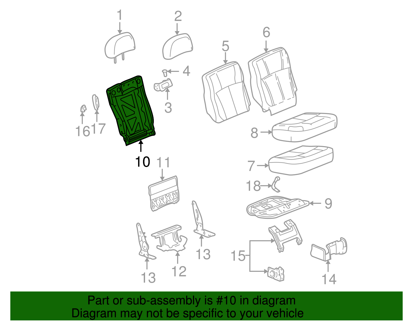Seat Back Frame - GM (88948942)