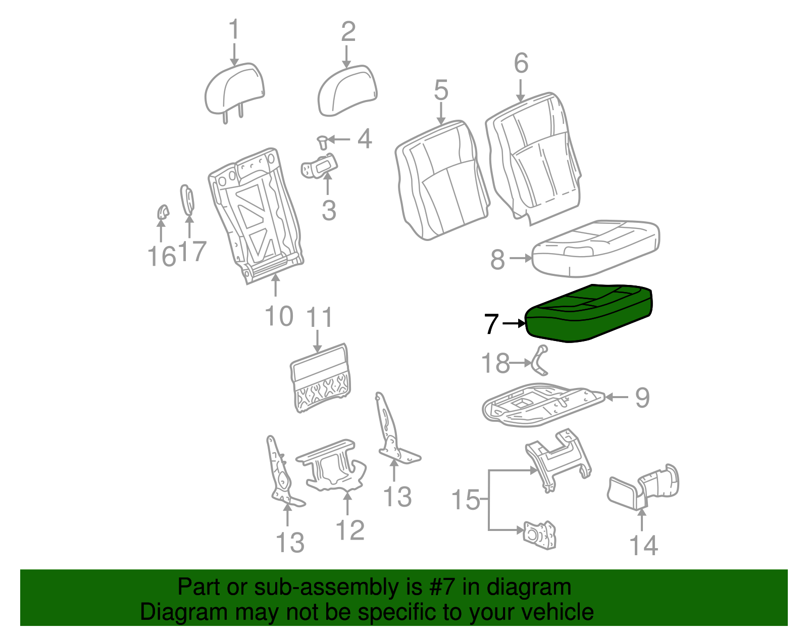 Seat Cushion Pad - GM (88937890)