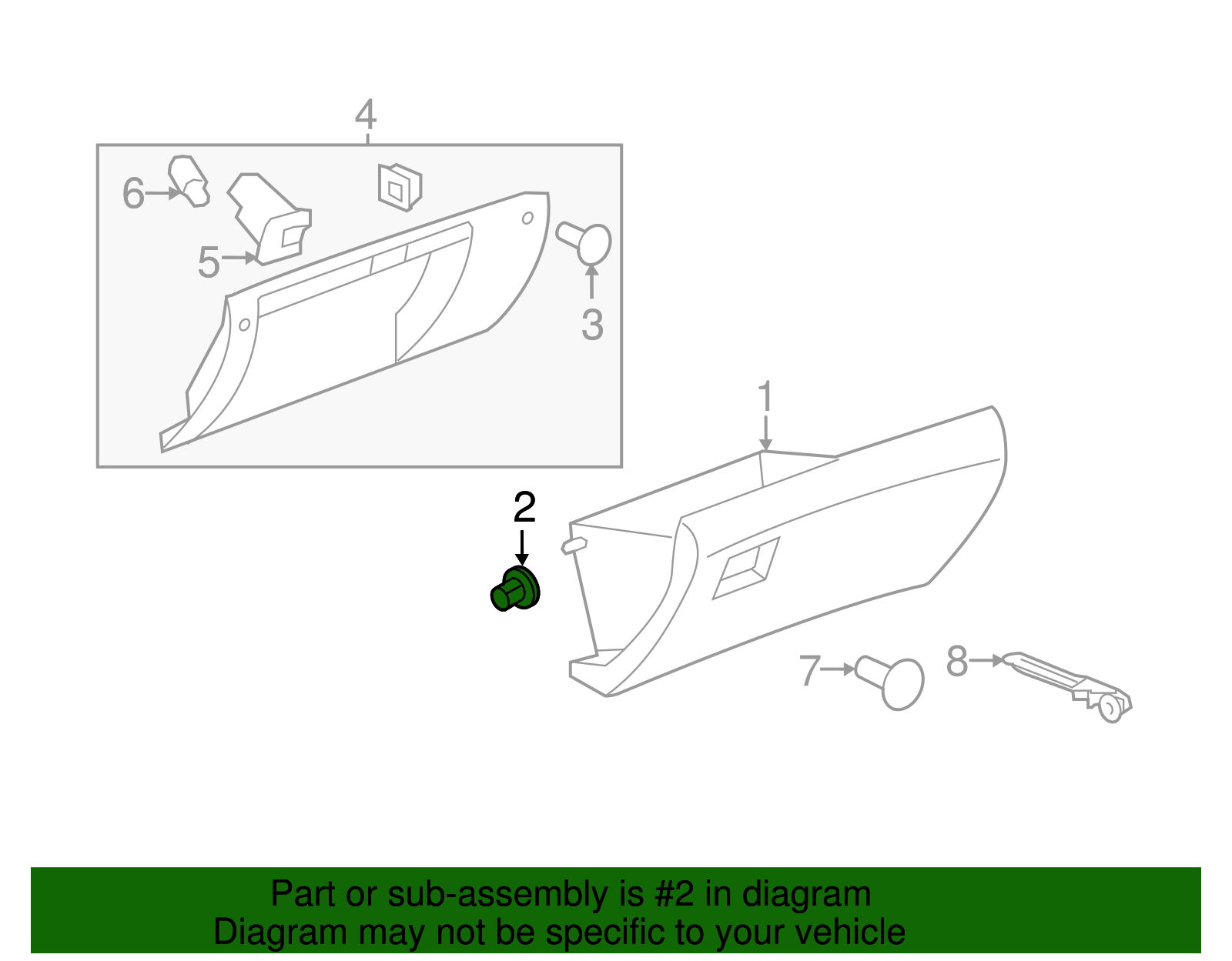 Instrument Panel Compartment Door Bumper - GM (10356314)
