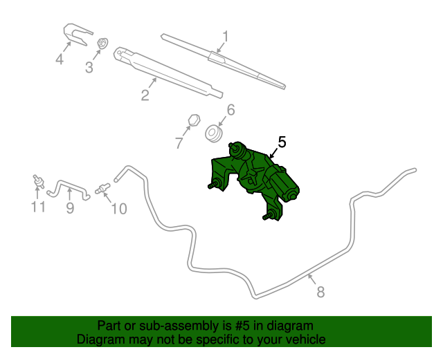 Genuine Wiper Motor for 20132018 Hyundai Santa Fe Sport Part 98700