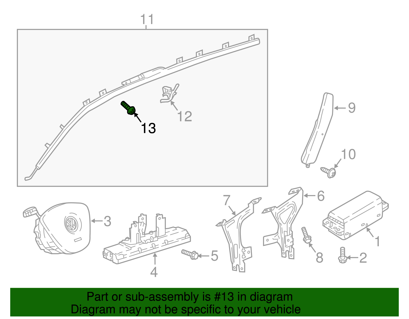 Head Air Bag Bolt - Volkswagen (N-108-162-01)