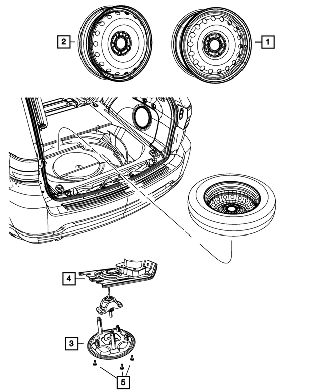 20112015 Dodge Durango Spare Tire Cover Plate 68085821AB QuirkParts