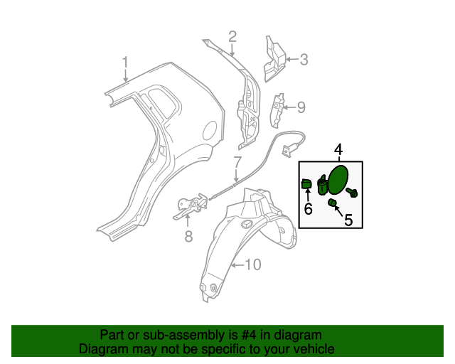 20052010 Kia Sportage Fuel Door 695101F000 OEM Parts Online
