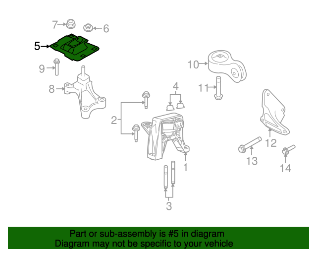 5S4Z7M121A Upper Trans Mount 20042011 Ford Focus Lasco Auto Parts